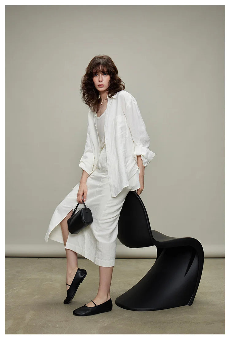 The Camille 100% Linen Shirt & Wide-Leg Trouser Set