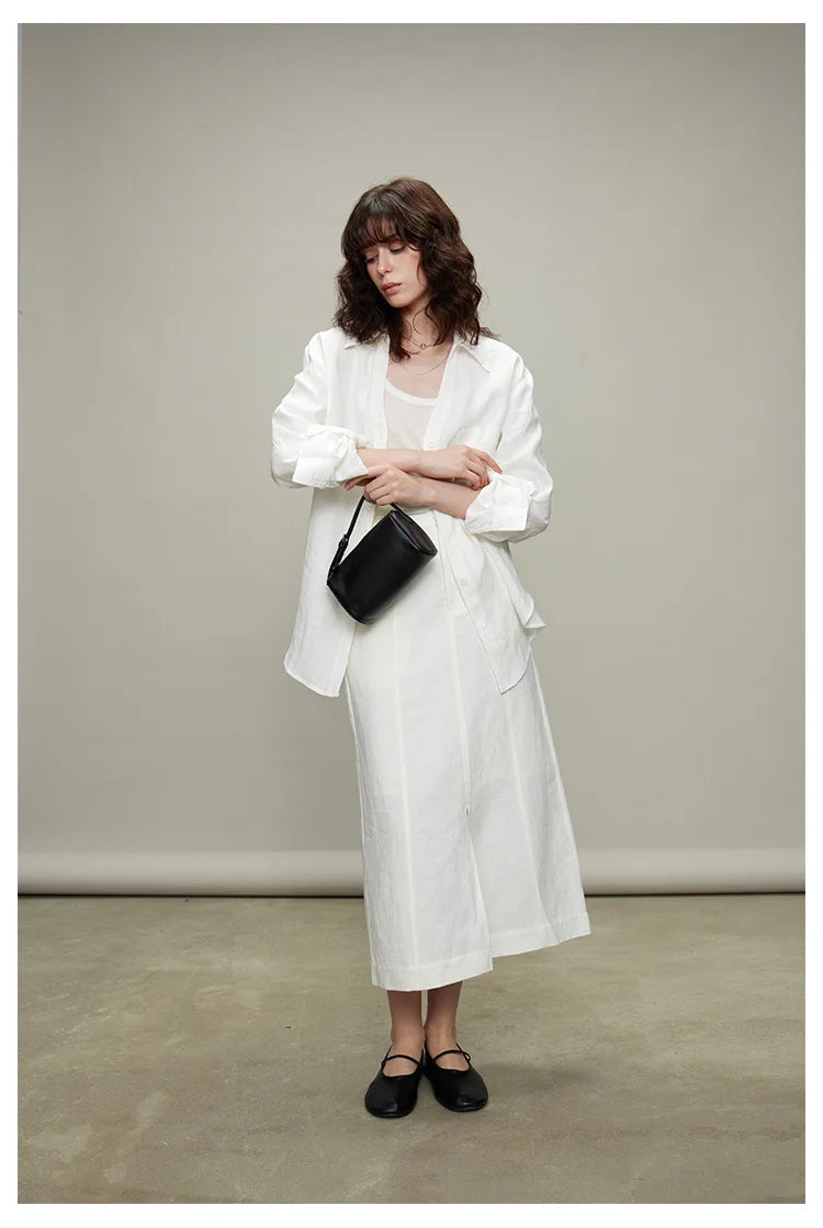 The Camille 100% Linen Shirt & Wide-Leg Trouser Set