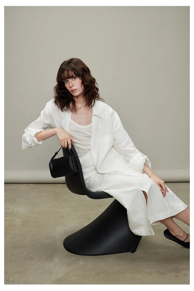 The Camille 100% Linen Shirt & Wide-Leg Trouser Set