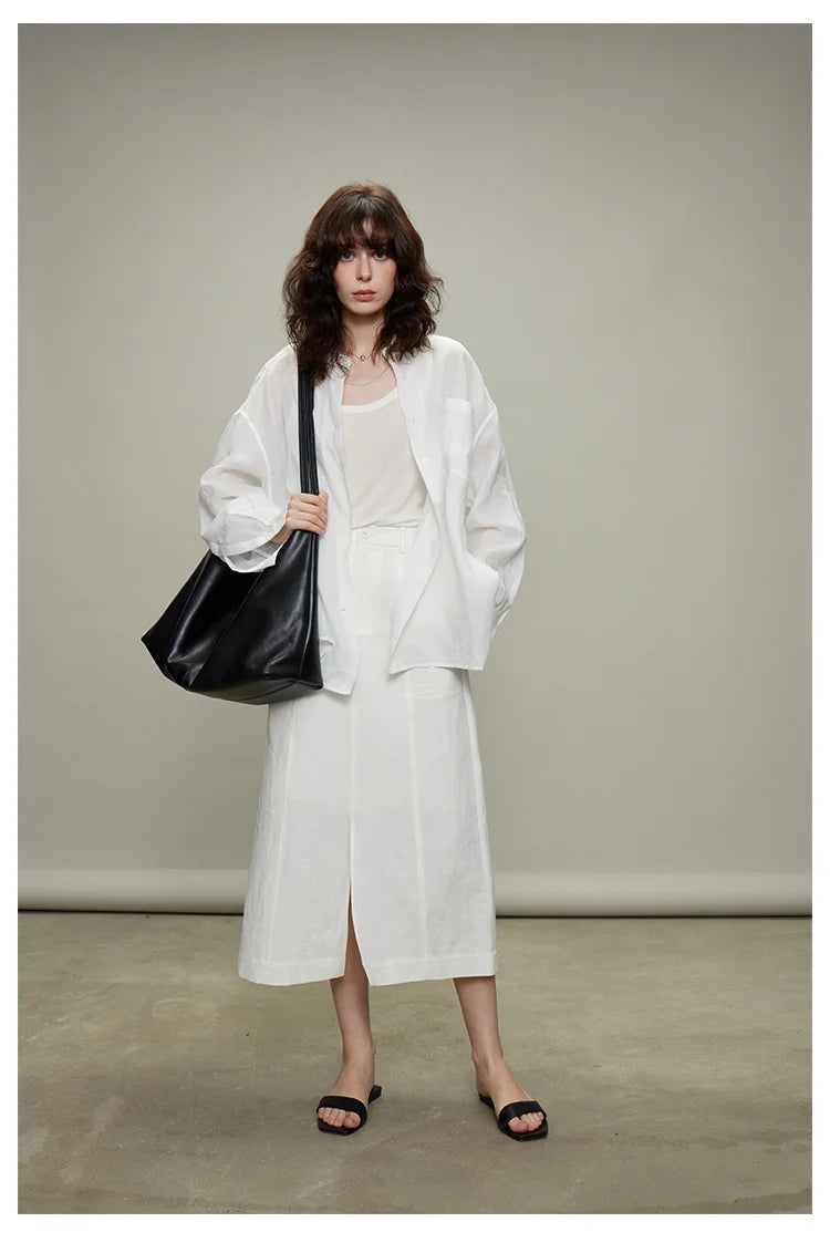 The Camille 100% Linen Shirt & Wide-Leg Trouser Set