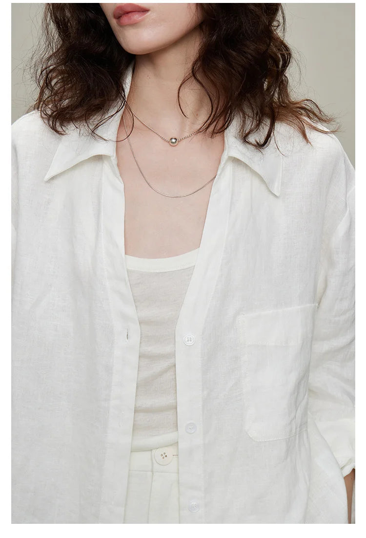 The Camille 100% Linen Shirt & Wide-Leg Trouser Set