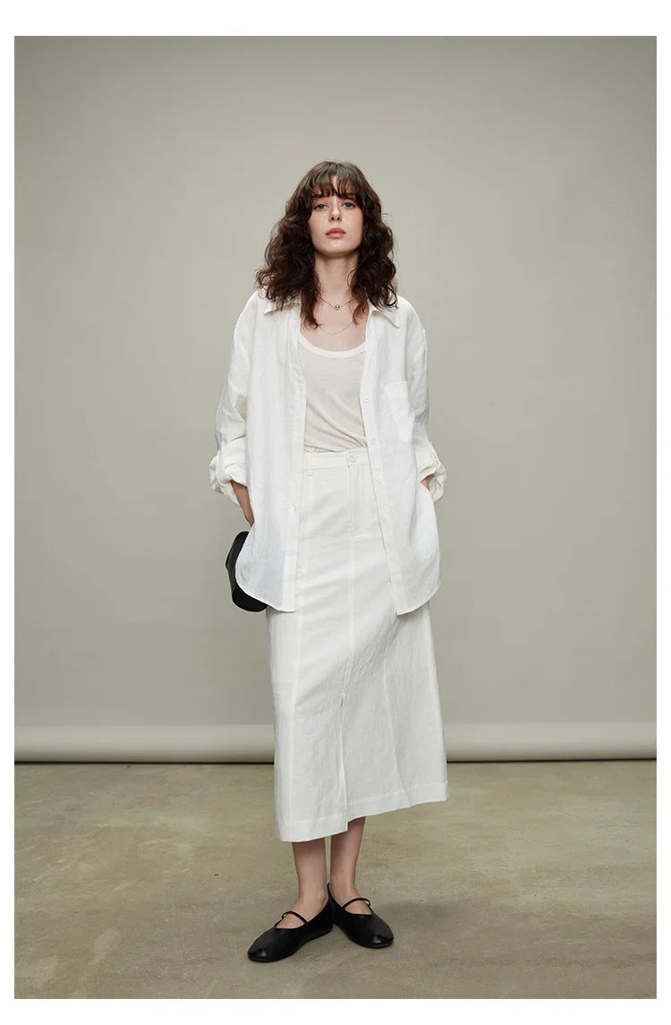 The Camille 100% Linen Shirt & Wide-Leg Trouser Set