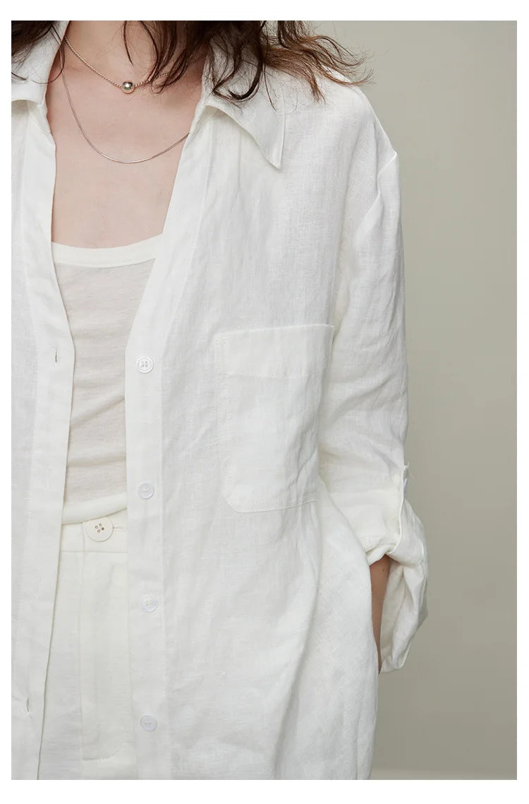 The Camille 100% Linen Shirt & Wide-Leg Trouser Set