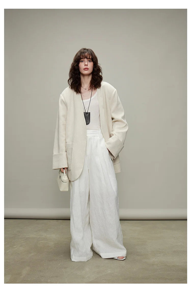 The Camille 100% Linen Shirt & Wide-Leg Trouser Set