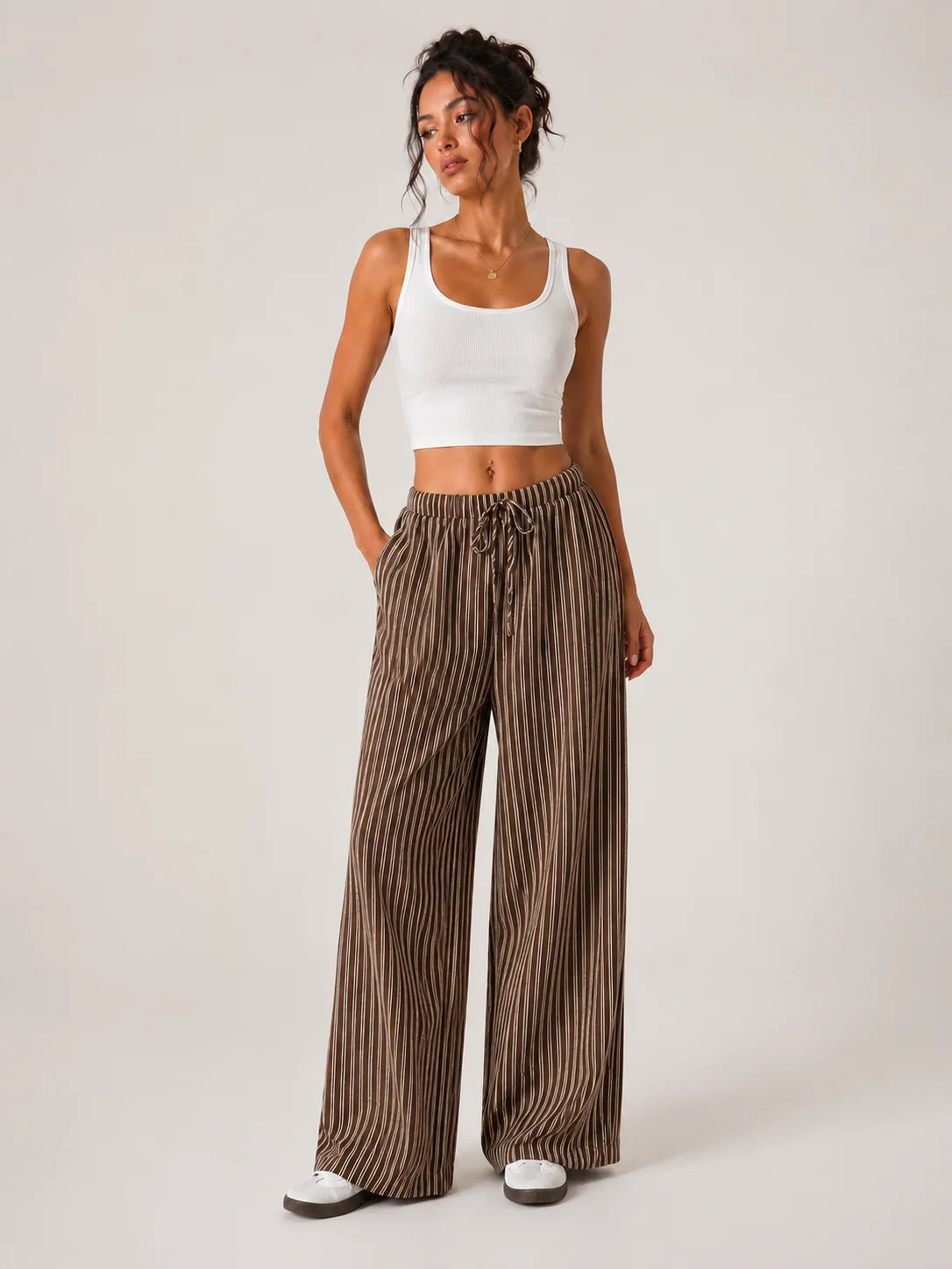 The Amalfi Linen-Blend Wide Leg Trousers