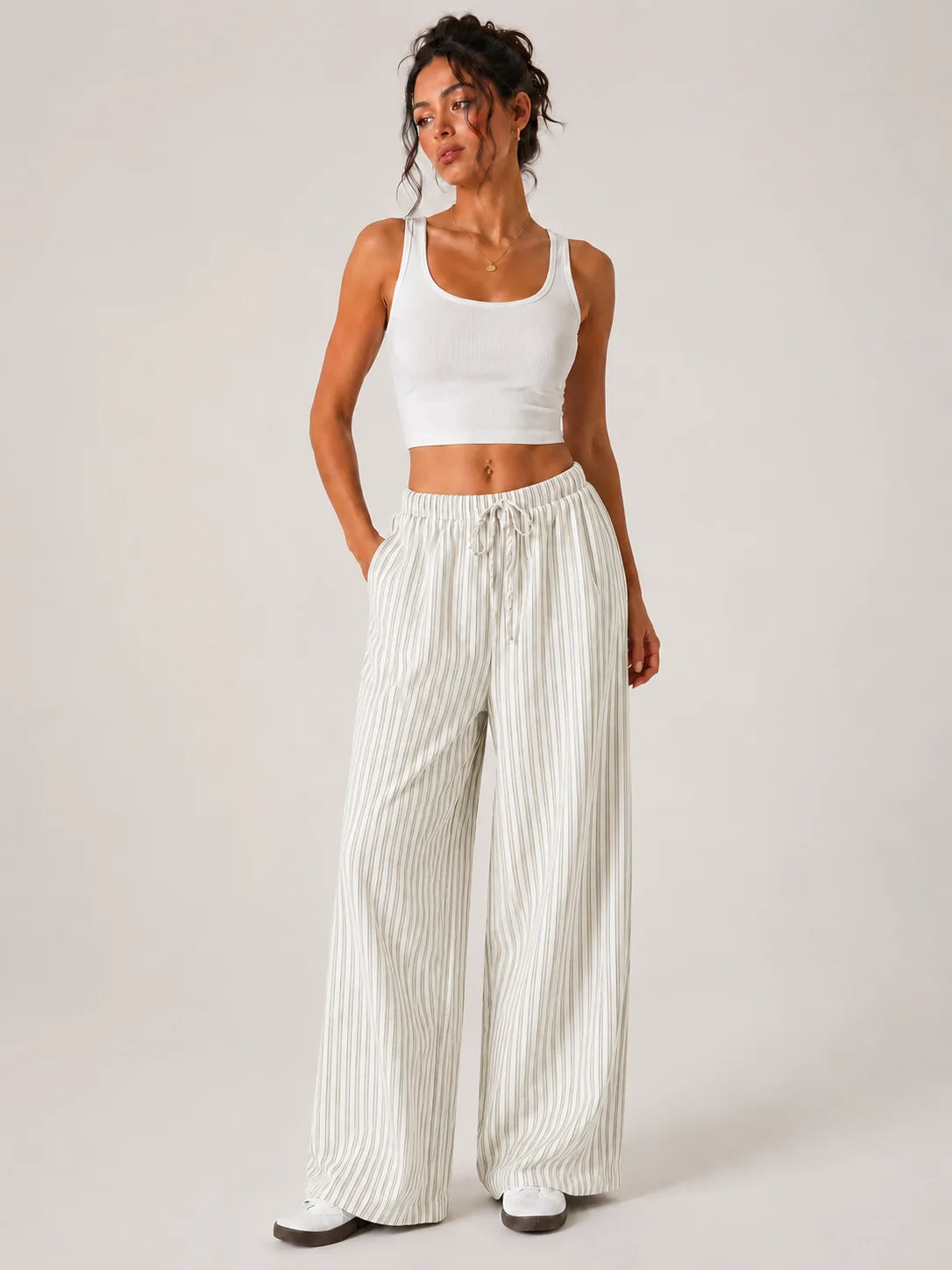 The Amalfi Linen-Blend Wide Leg Trousers
