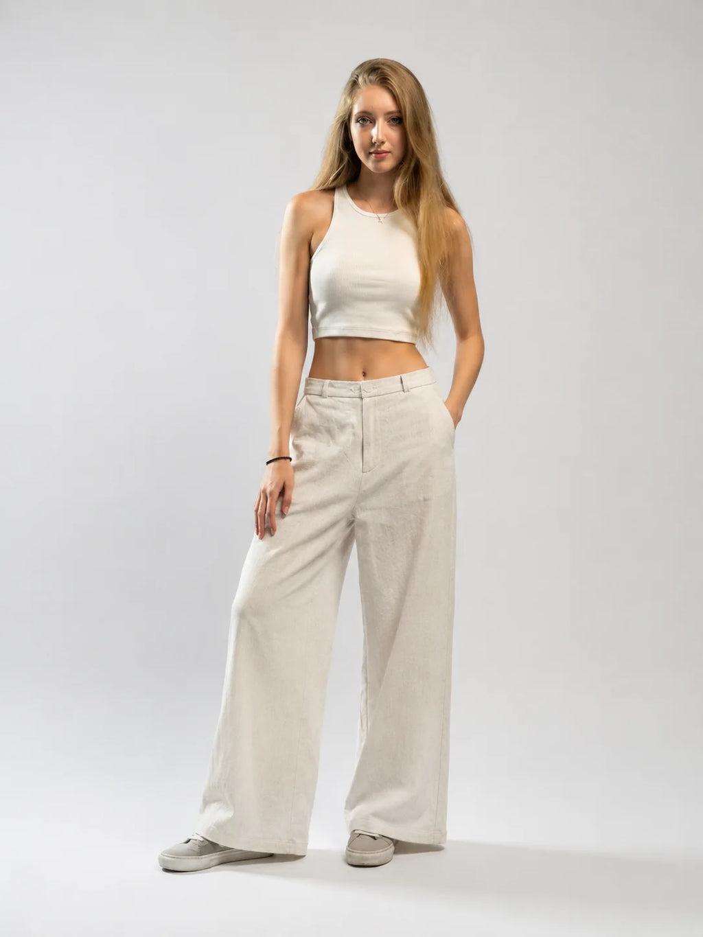 The Amelie 100% Linen Wide-Leg Trousers