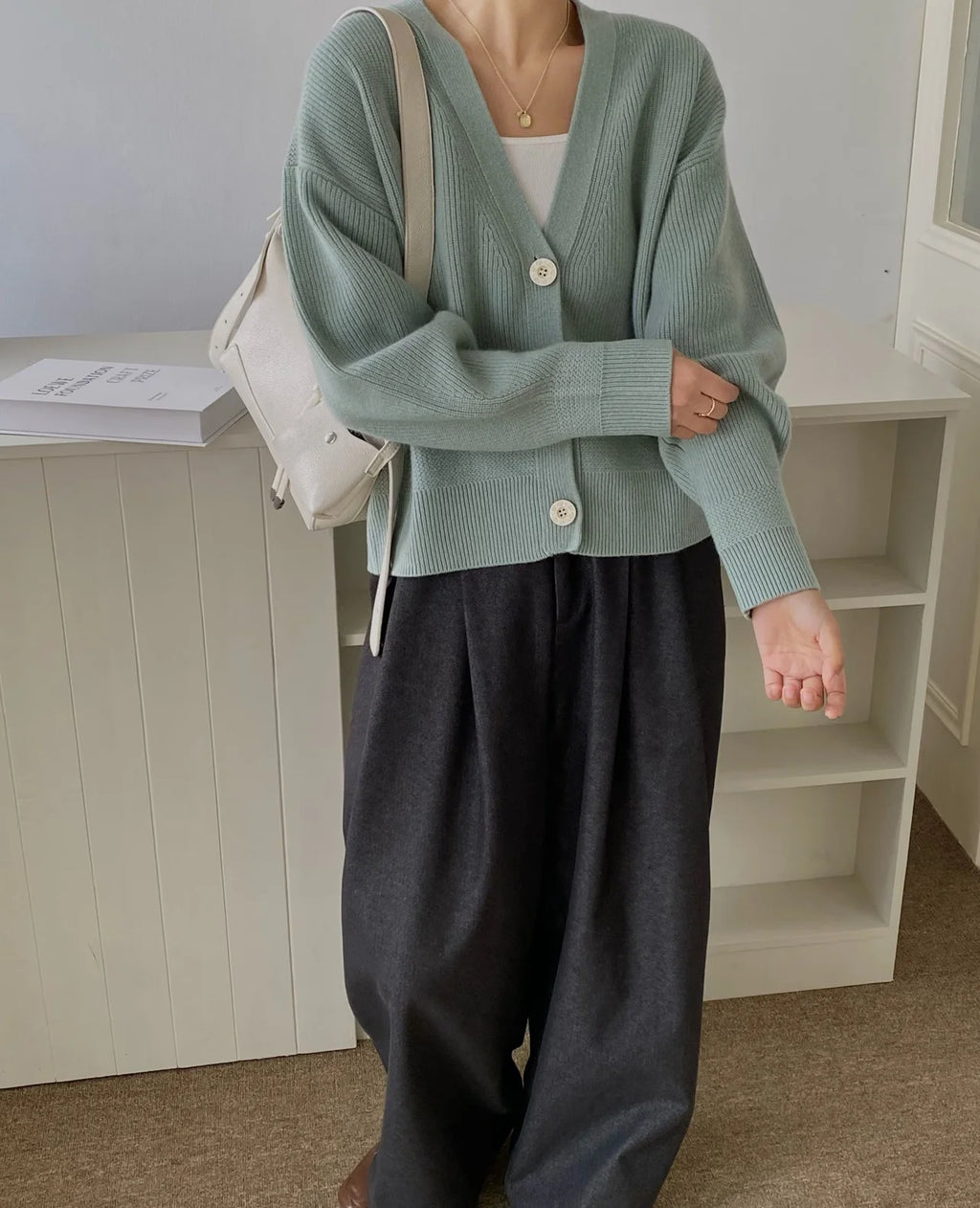 The Richmond Lantern-Sleeve Cardigan
