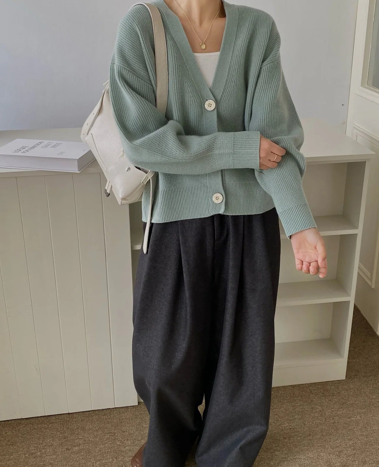 The Richmond Lantern-Sleeve Cardigan