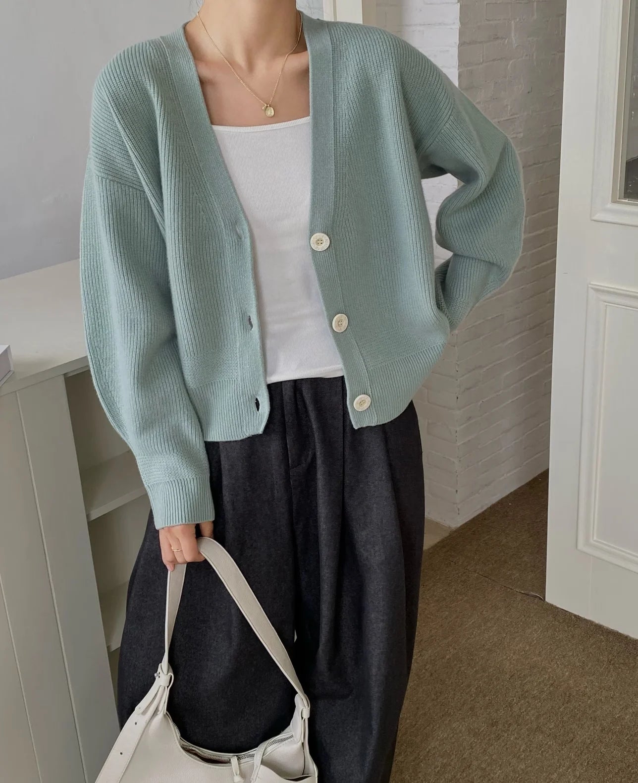 The Richmond Lantern-Sleeve Cardigan