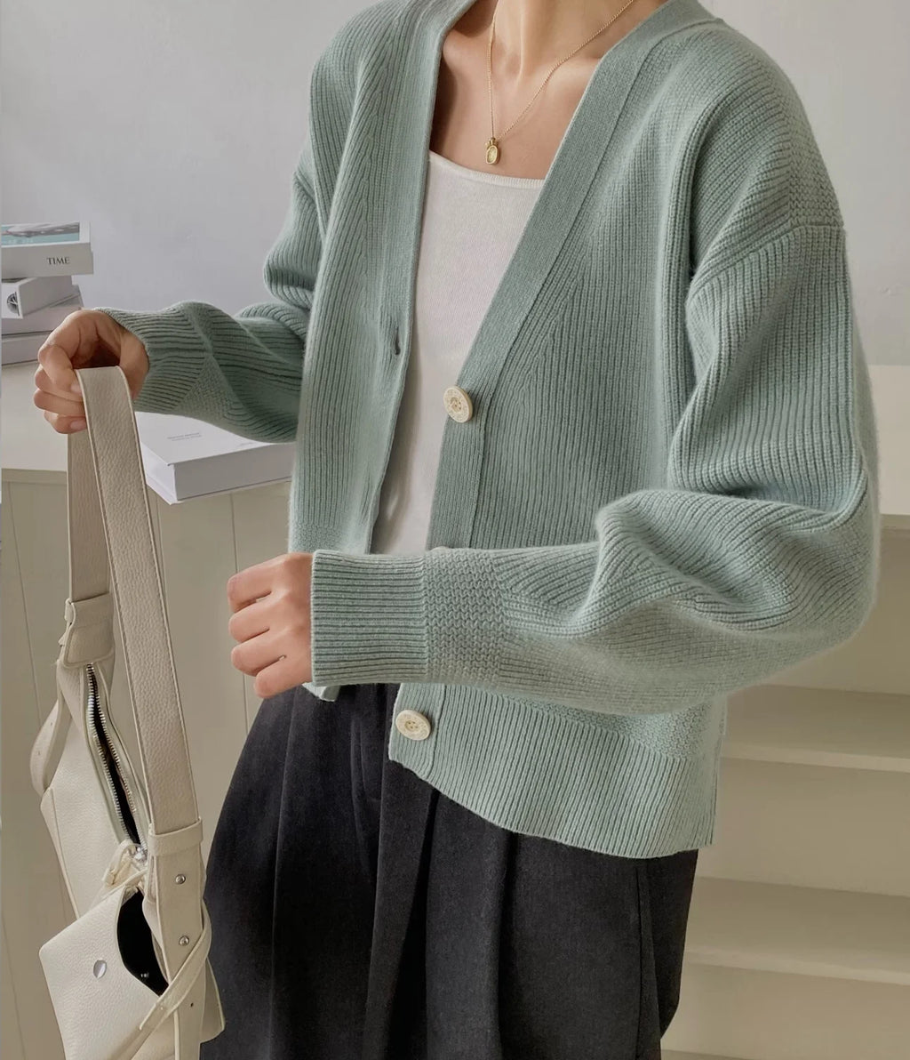 The Richmond Lantern-Sleeve Cardigan