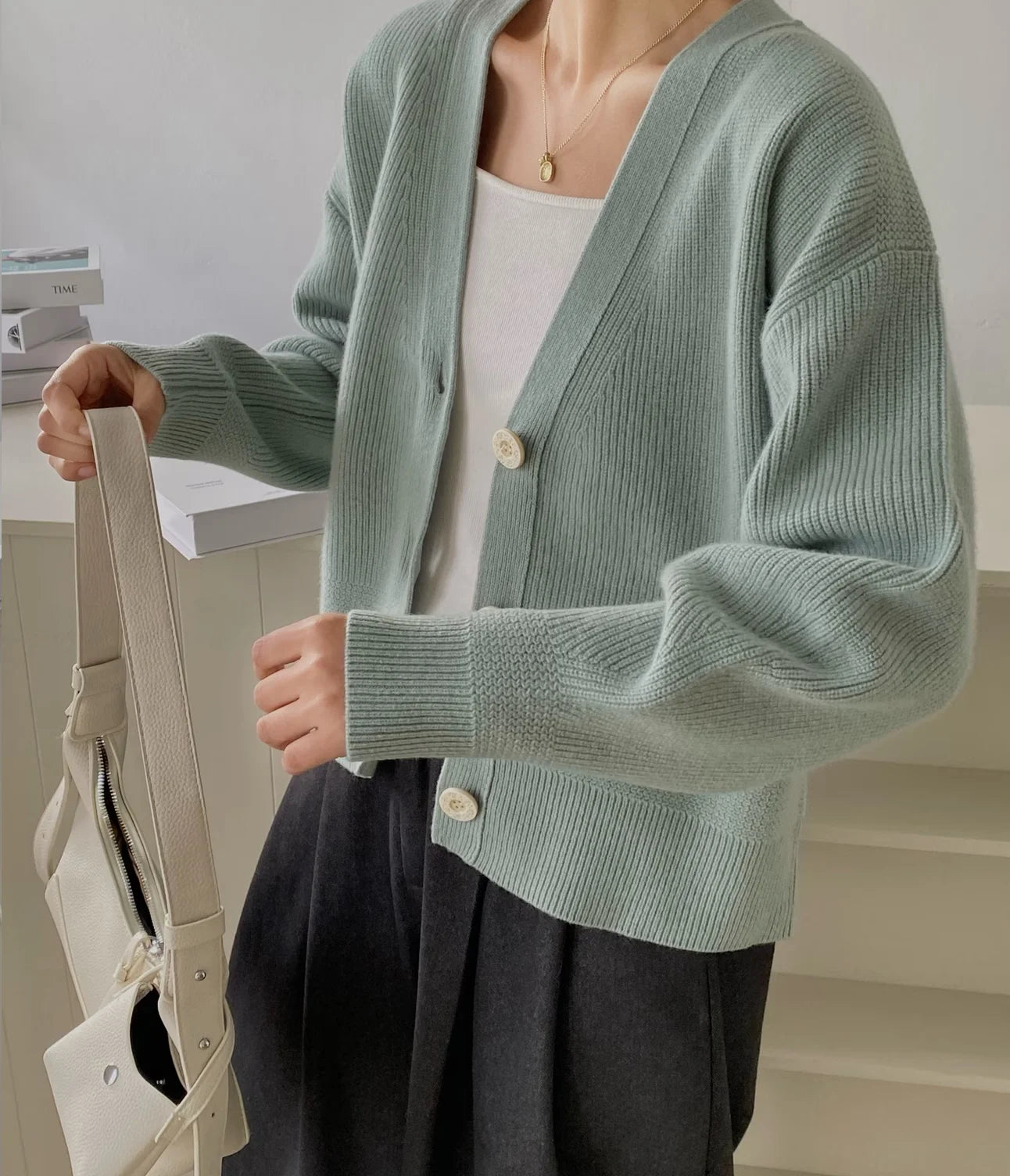 The Richmond Lantern-Sleeve Cardigan