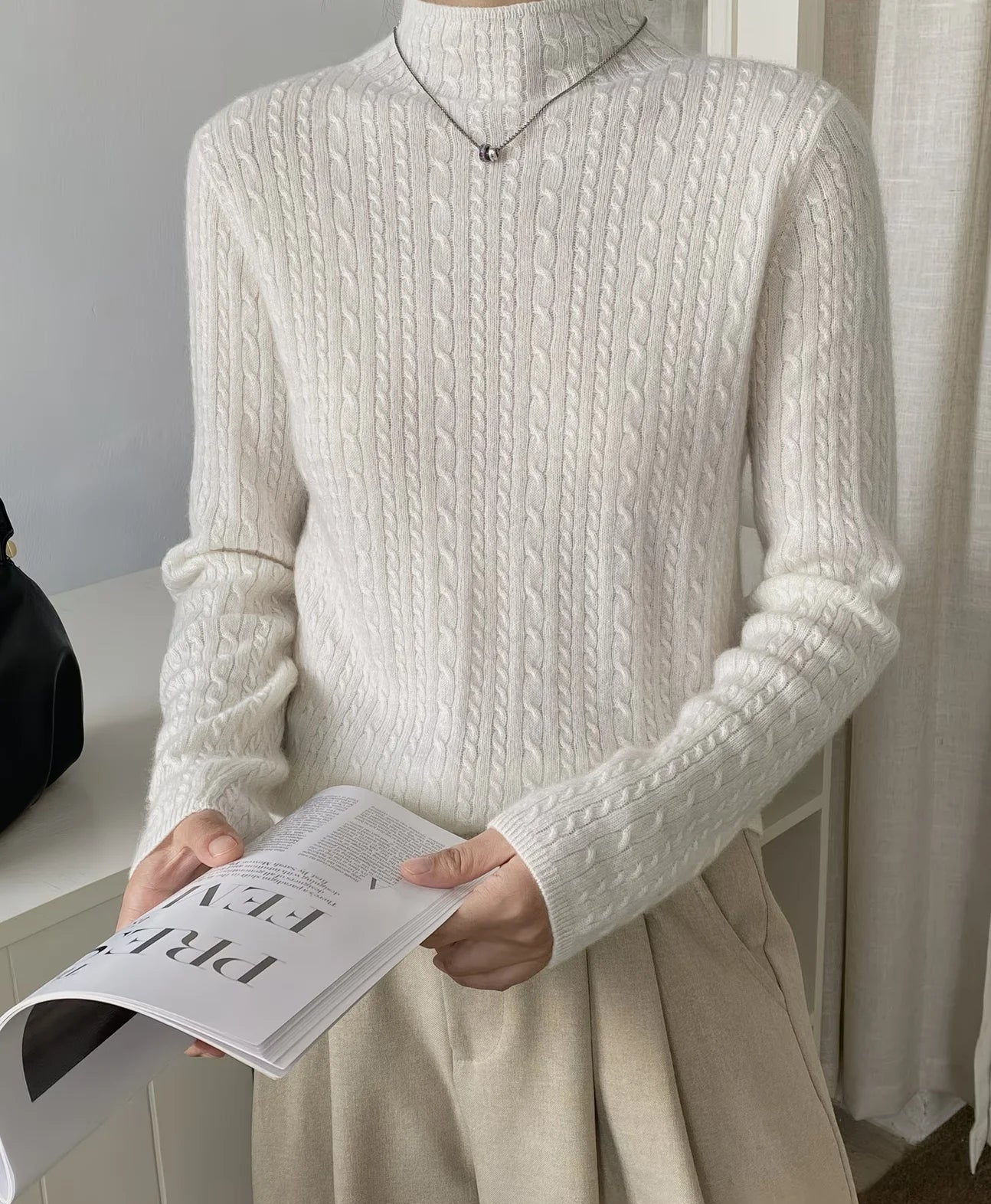 The Kensington Pure Cashmere Mock Neck