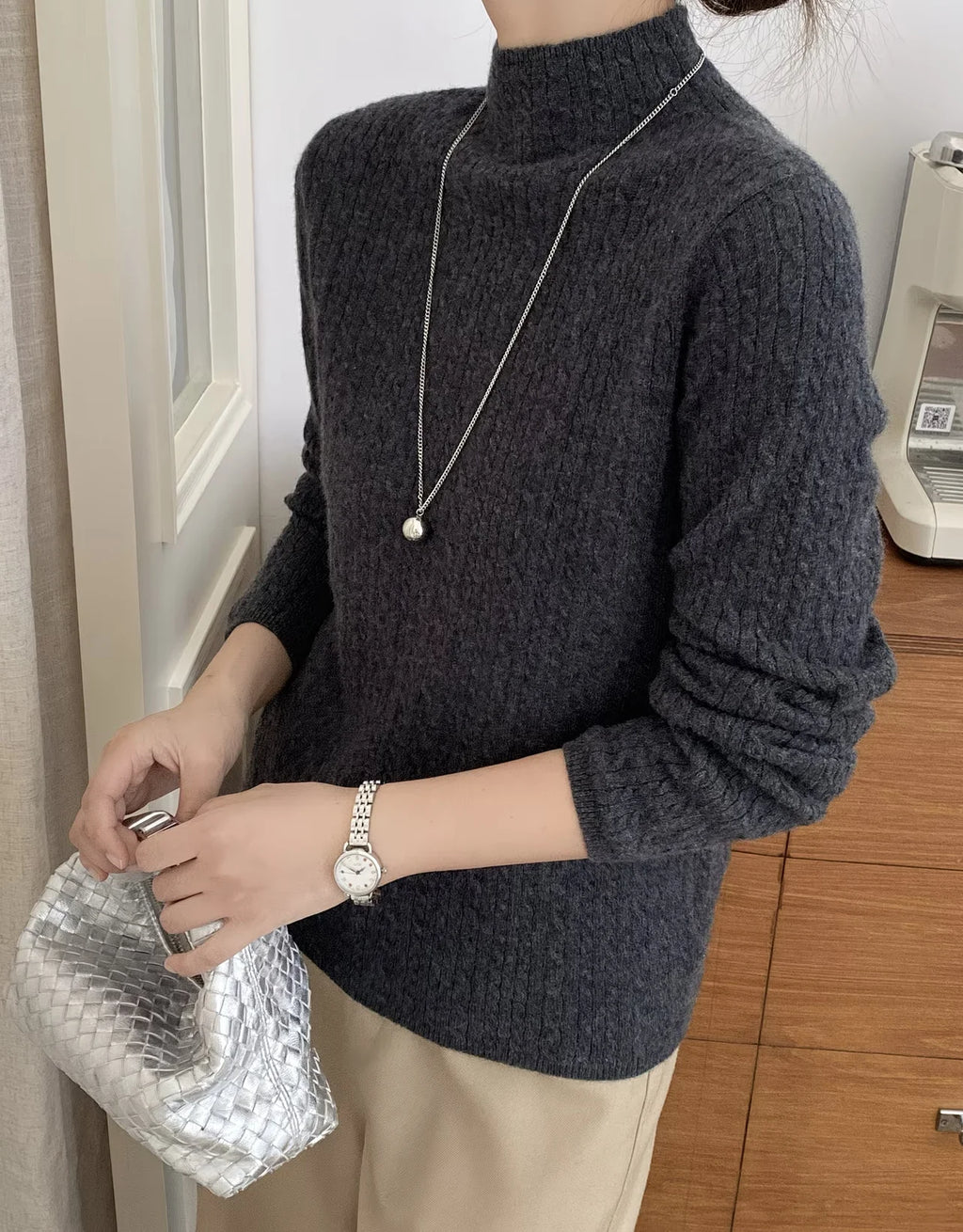 The Kensington Pure Cashmere Mock Neck