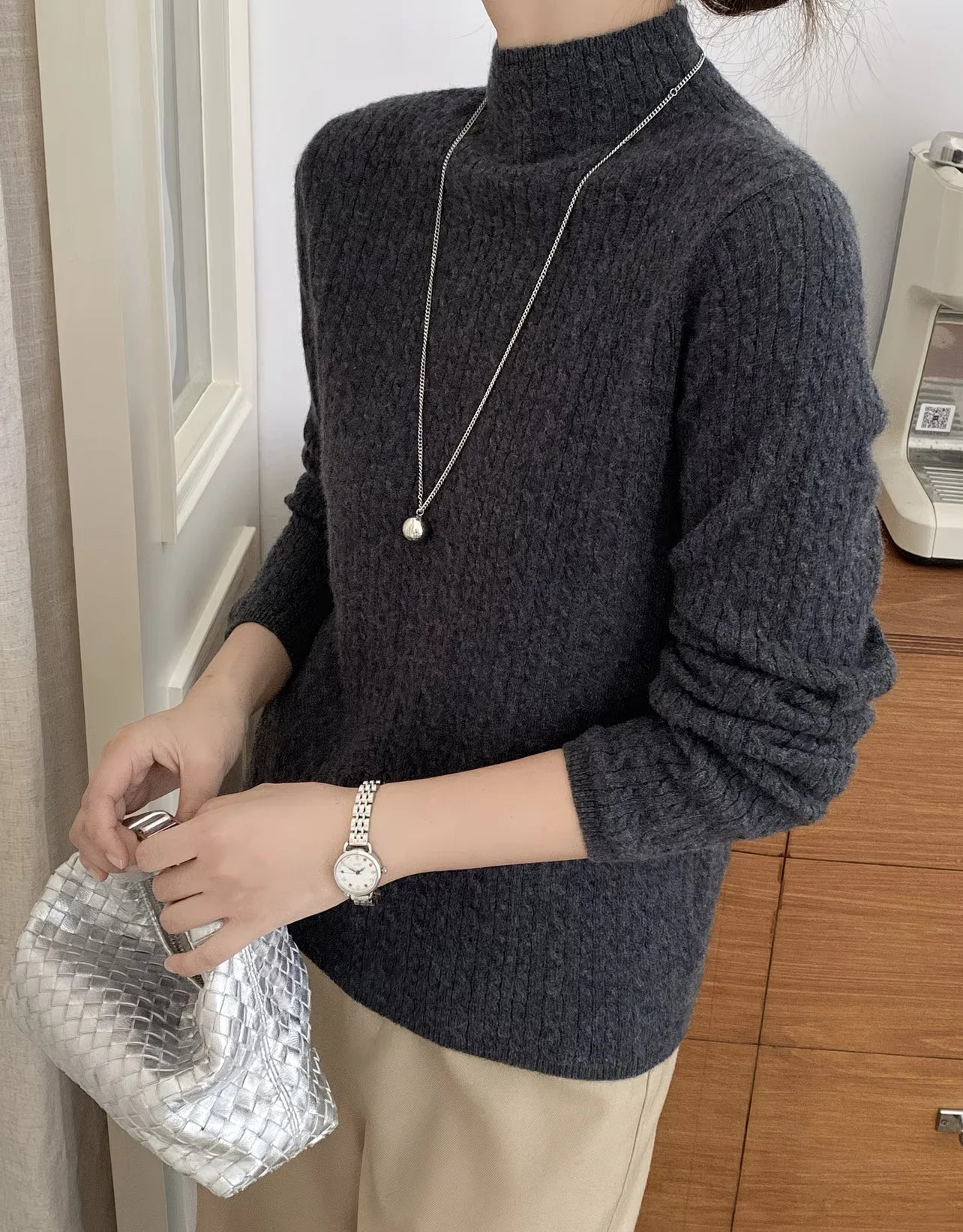 The Kensington Pure Cashmere Mock Neck
