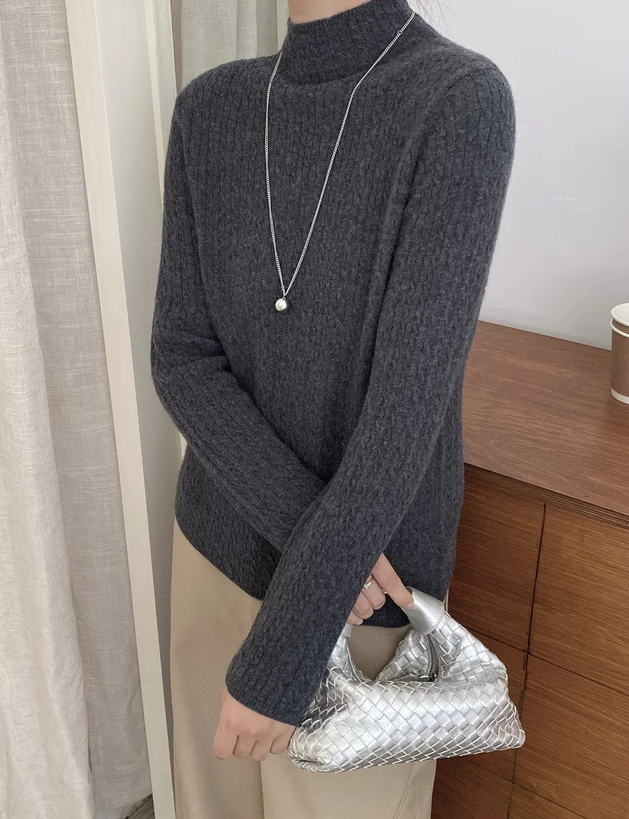 The Kensington Pure Cashmere Mock Neck