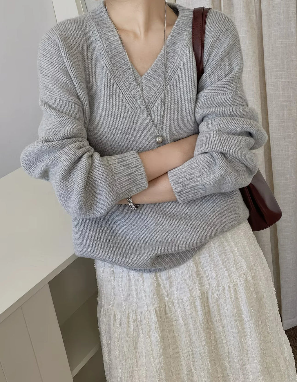 The Sloane Drop-Shoulder V-Neck