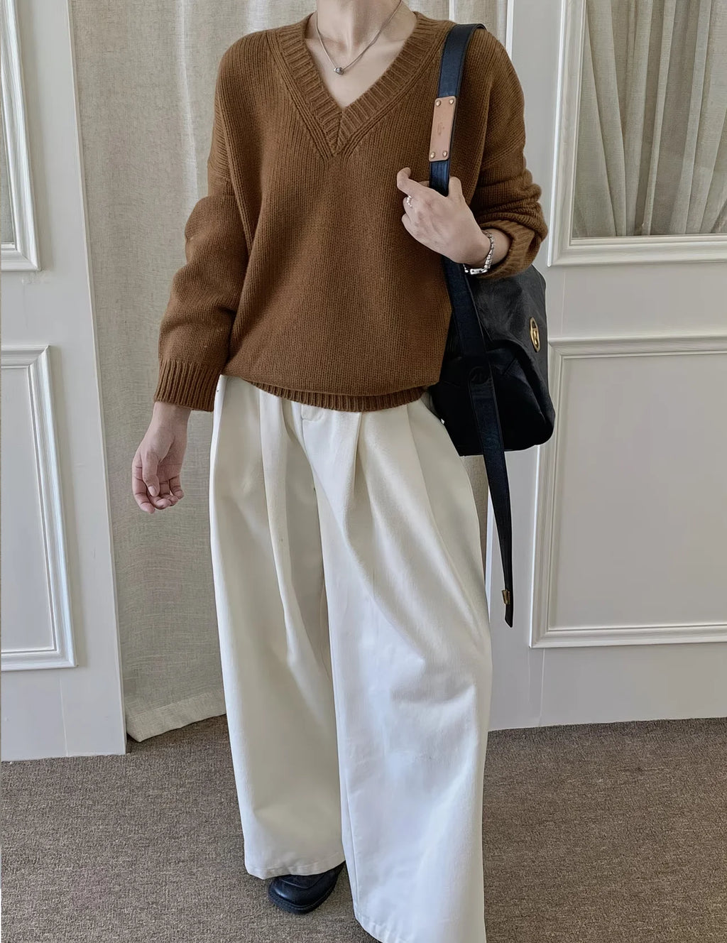 The Sloane Drop-Shoulder V-Neck