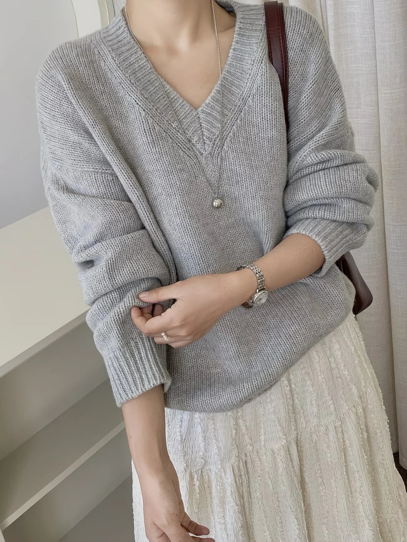 The Sloane Drop-Shoulder V-Neck
