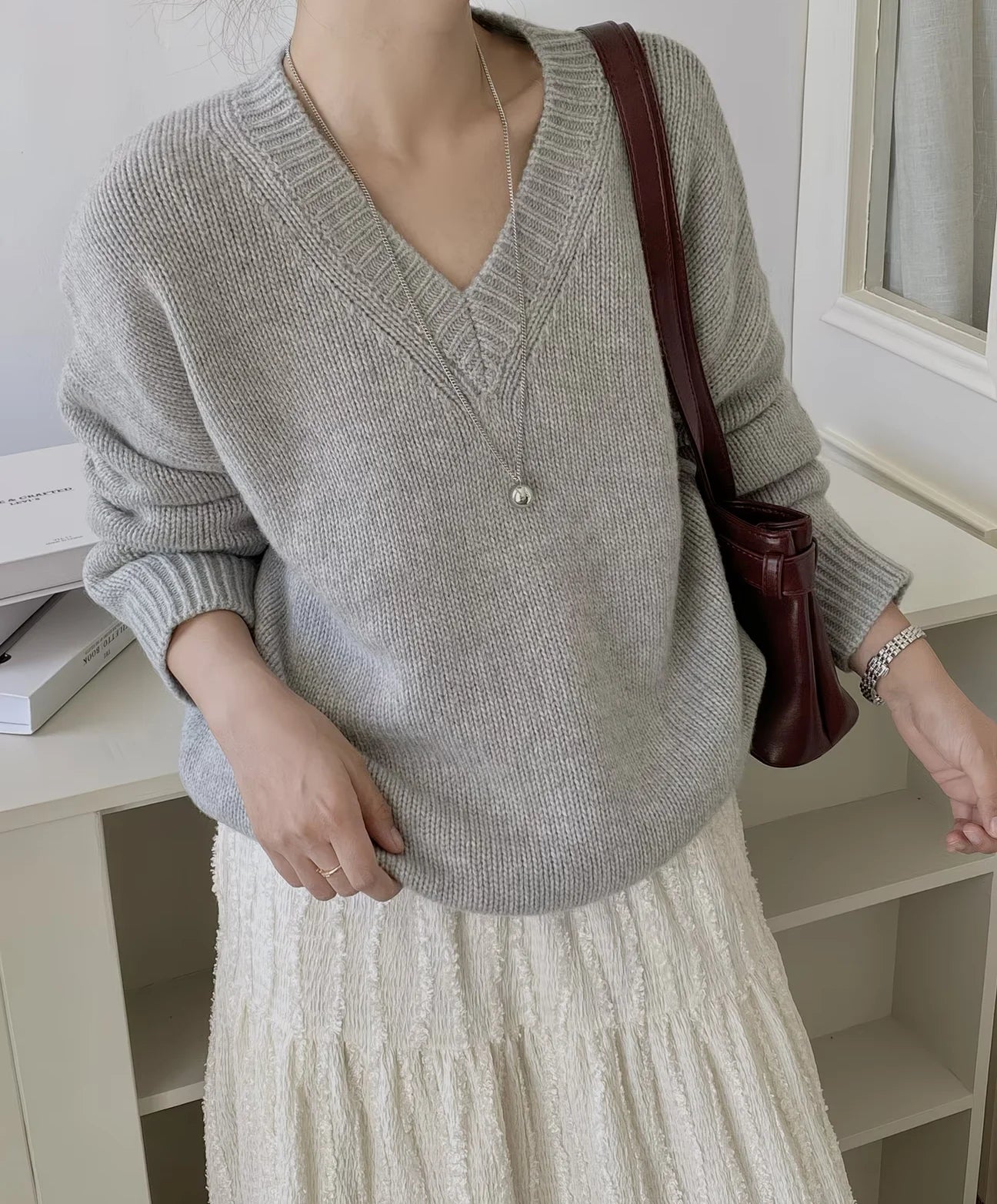 The Sloane Drop-Shoulder V-Neck