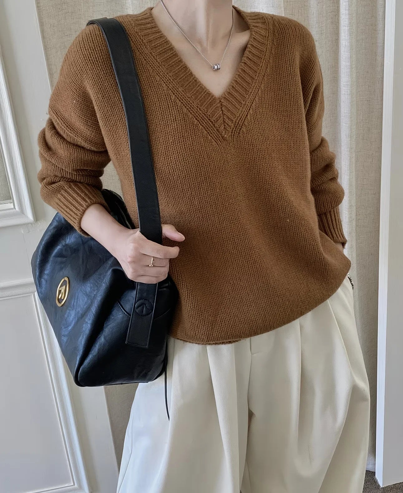 The Sloane Drop-Shoulder V-Neck